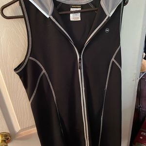 Nautical sleeveless hooded vest